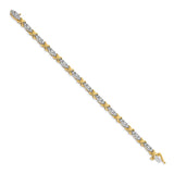 14k Two-tone Diamond X Bracelet-WBC-BM4616-050-YWA