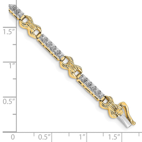 14k Two-tone Diamond Bracelet-WBC-BM4617-033-WYA