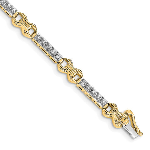 14k Two-tone Diamond Bracelet-WBC-BM4617-033-WYA