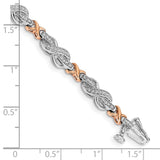 14k Two-tone Diamond Infinity Symbol Link Bracelet-WBC-BM4619-025-WRA