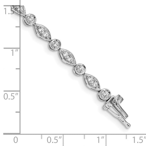 14k White Gold Diamond Bracelet-WBC-BM4622-075-WA