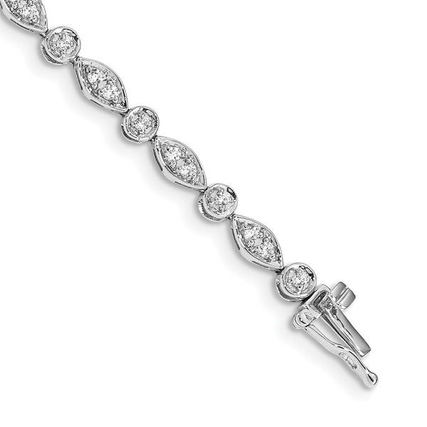 14k White Gold Diamond Bracelet-WBC-BM4622-075-WA