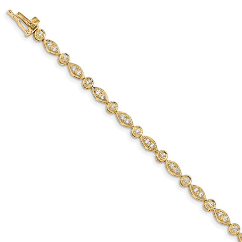 14k Yellow Gold Diamond Bracelet-WBC-BM4622-075-YA