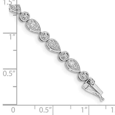 14k White Gold Diamond Bracelet-WBC-BM4623-075-WA