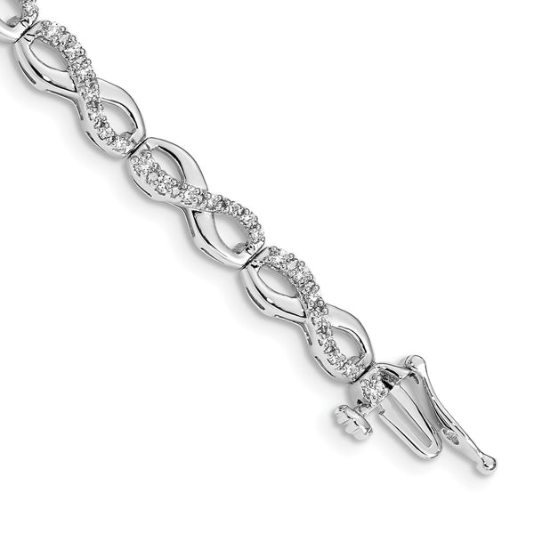 14k White Gold Diamond Infinity Bracelet-WBC-BM4636-100-WA