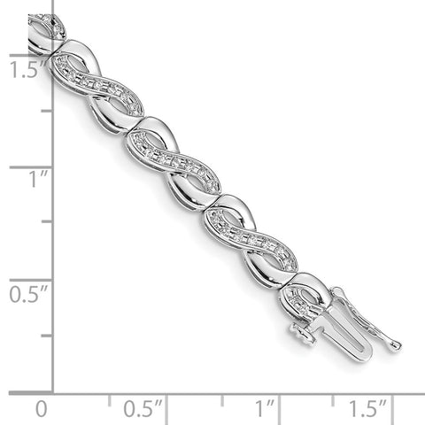 14k White Gold Diamond Infinity Link Bracelet-WBC-BM4637-050-WA