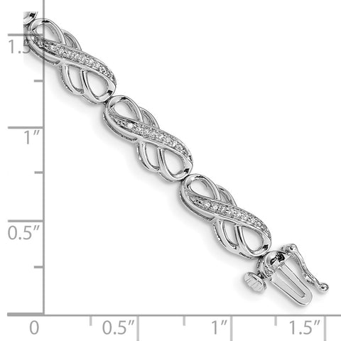14k White Gold Diamond Infinity Symbol Link Bracelet-WBC-BM4638-025-WA