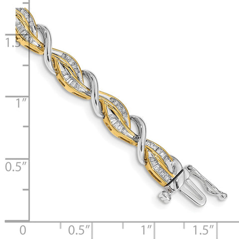 14k Two-tone Diamond Bracelet-WBC-BM4639-100-YWA