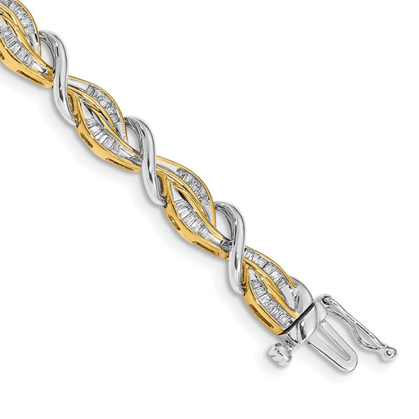 14k Two-tone Diamond Bracelet-WBC-BM4639-100-YWA