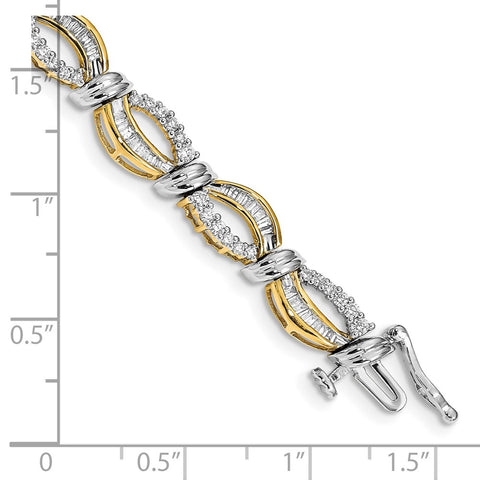 14k Two-tone Diamond Bracelet-WBC-BM4640-200-YWA