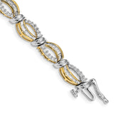 14k Two-tone Diamond Bracelet-WBC-BM4640-200-YWA