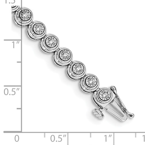 14k White Gold Diamond Circle Link Bracelet-WBC-BM4652-050-WA