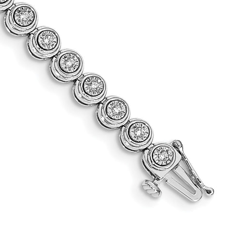 14k White Gold Diamond Circle Link Bracelet-WBC-BM4652-050-WA