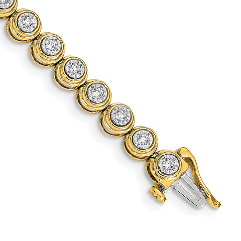 14k Diamond Circle Link Bracelet-WBC-BM4653-100-YA