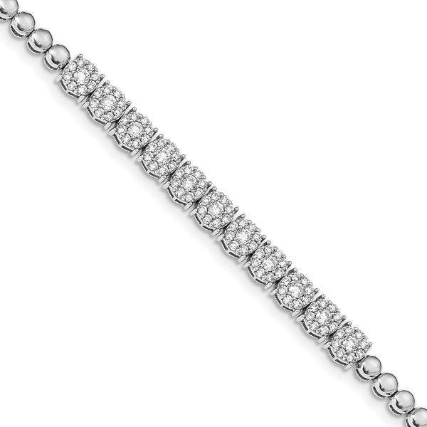 14k White Gold Graduated Bead Diamond Bracelet-WBC-BM4659-150-WA