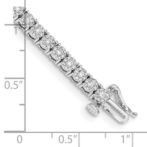 14k White Gold Cluster Setting Diamond Bracelet-WBC-BM4669-200-WA