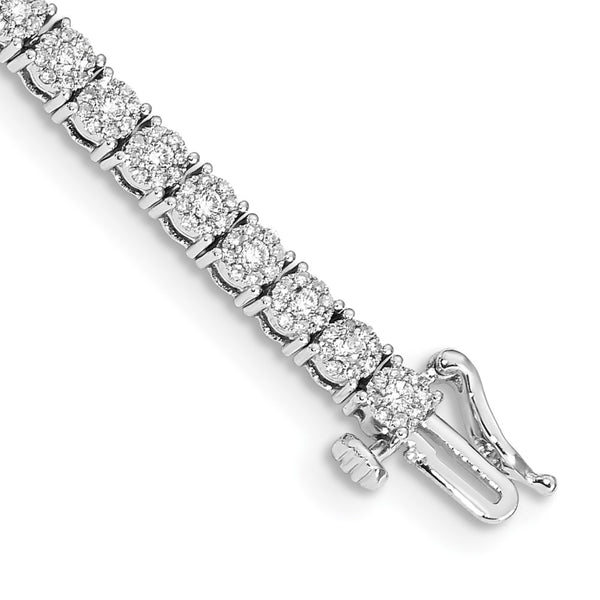 14k White Gold Cluster Setting Diamond Bracelet-WBC-BM4669-200-WA