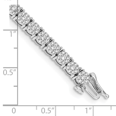 14k White Gold Cluster Setting Diamond Bracelet-WBC-BM4670-300-WA