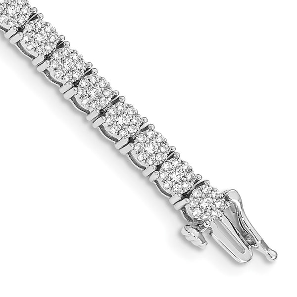 14k White Gold Cluster Setting Diamond Bracelet-WBC-BM4670-300-WA