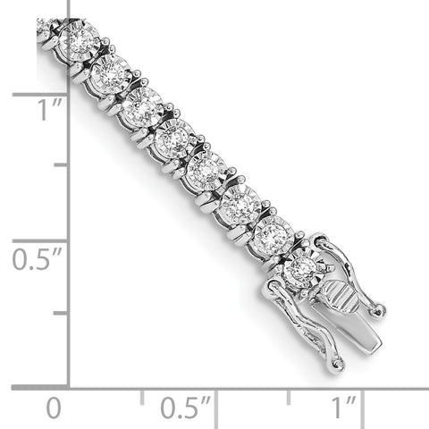 14k White Gold Illusion Setting Diamond Bracelet-WBC-BM4673-200-WA