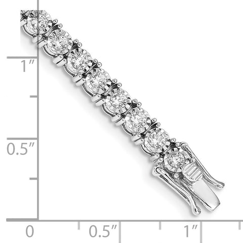 14k White Gold Illusion Setting Diamond Bracelet-WBC-BM4674-400-WA