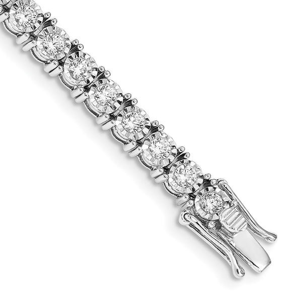 14k White Gold Illusion Setting Diamond Bracelet-WBC-BM4674-400-WA