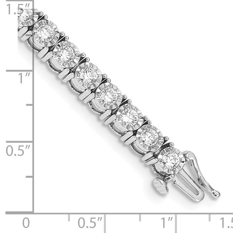 14k White Gold Illusion Setting Diamond Bracelet-WBC-BM4676-500-WA