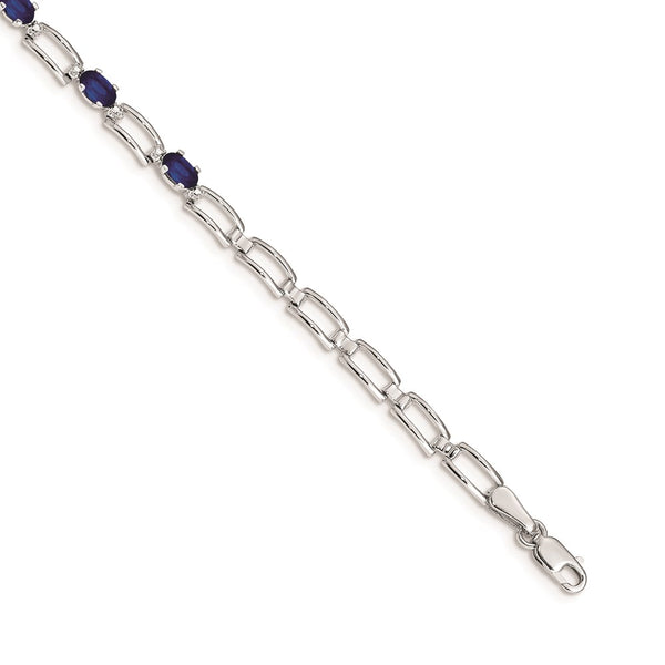 14k White Gold Sapphire Bracelet-WBC-BM4752-SA-001-WA