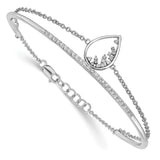 14k White Gold Polished Teardrop Bar Diamond 7in Bracelet-WBC-BM6829-037-WA