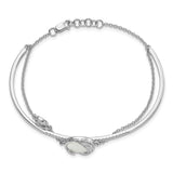 14k White Gold Dia. & Moonstone Moon & Star 7in w/.5in ext Bracelet-WBC-BM6843-038-WA