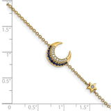 14k Diamond and Sapphire Moon and Star 7in Bracelet-WBC-BM6847-SA-007-YA