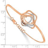 14k Rose Gold Polish Diamond Fancy Swirl Bar 7in w/.5 ext Bracelet-WBC-BM6876-016-RA