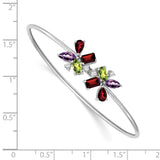 14k White Gold Amethyst/Peridot/Garnet/Diamond Bangle-WBC-BM7129-AM/PE-011-WA