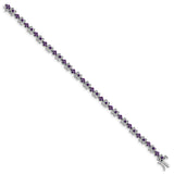 14k White Gold Amethyst Bracelet-WBC-BM7146-AM-W