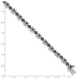 14k White Gold Amethyst Bracelet-WBC-BM7146-AM-W