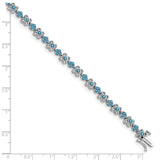 14k White Gold Blue Topaz Bracelet-WBC-BM7146-BT-W