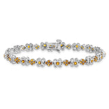 14k White Gold Citrine Bracelet-WBC-BM7146-CI-W