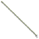 14k White Gold Peridot Bracelet-WBC-BM7146-PE-W