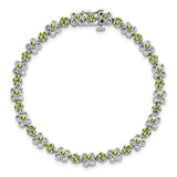 14k White Gold Peridot Bracelet-WBC-BM7146-PE-W