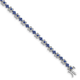 14k White Gold Created Sapphire Bracelet-WBC-BM7146-SA-WA