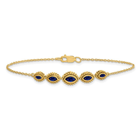 14k Marquise Sapphire Bracelet-WBC-BM7200-SA-Y