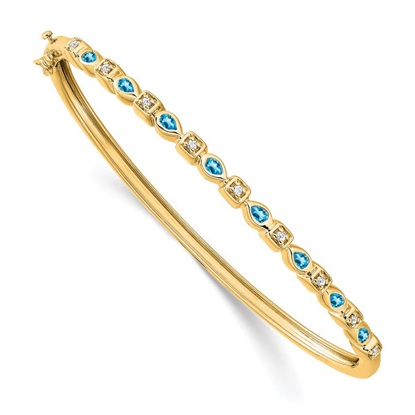 14k Blue Topaz and Diamond Bangle-WBC-BM7222-BT-011-YA