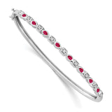 14k White Gold Ruby and Diamond Bangle-WBC-BM7222-RU-011-WA