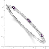 10k White Gold Marquise Amethyst Bangle-WBC-BM7223-AM-1W