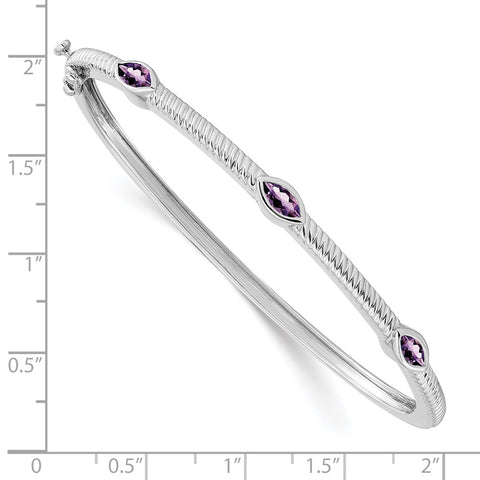 10k White Gold Marquise Amethyst Bangle-WBC-BM7223-AM-1W