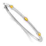 14k White Gold Marquise Citrine Bangle-WBC-BM7223-CI-W