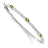 14k White Gold Marquise Peridot Bangle-WBC-BM7223-PE-W