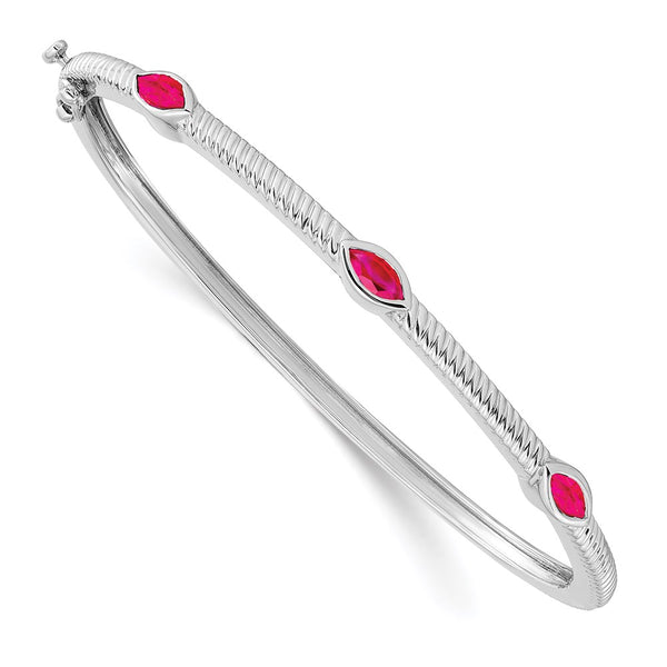 14k White Gold Marquise Ruby Bangle-WBC-BM7223-RU-W