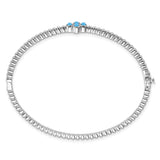 14k White Gold Turquoise Bangle-WBC-BM7414-BTQ-W