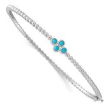 14k White Gold Turquoise Bangle-WBC-BM7414-BTQ-W